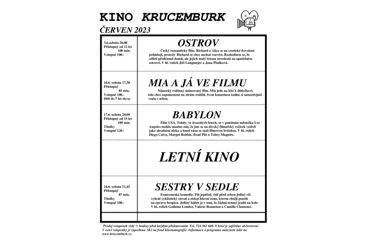 Kino Krucemburk - červen