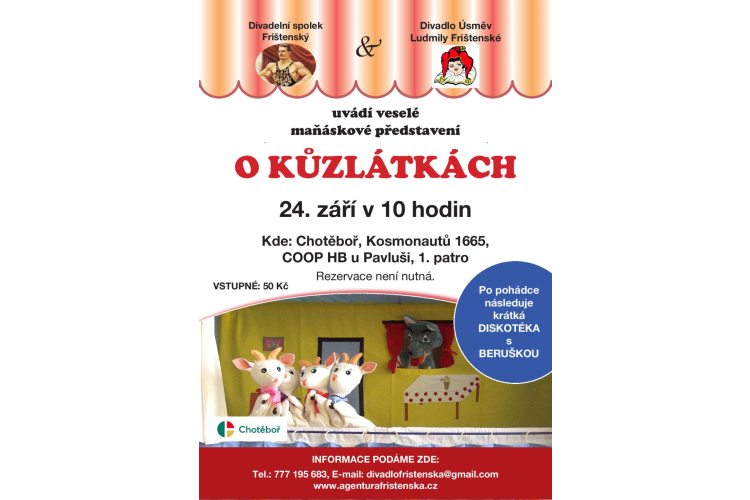 Maňáskové představení O kůzlátkách