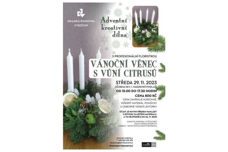 Adventní kreativní dílna v Krajské knihovně Vysočiny