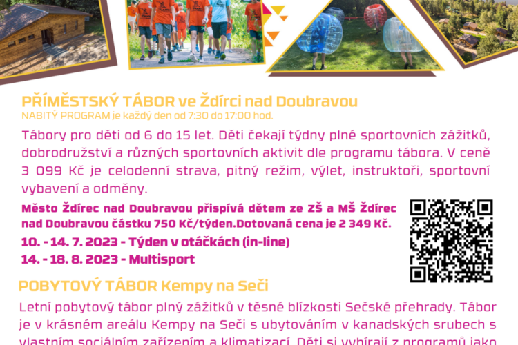 Nabídka příměstského tábora ve Ždírci nad Doubravou