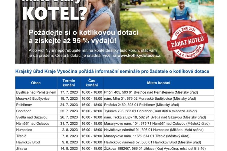 Semináře k novému kolu Kotlíkových dotací v Kraji Vysočina pro nízkopříjmové domácnosti II