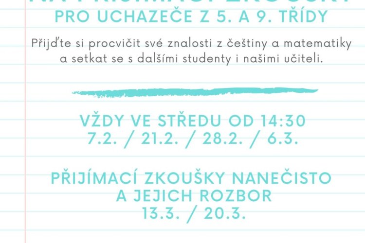 Gymnázium Chotěboř připravilo pro uchazeče o studium přípravné kurzy