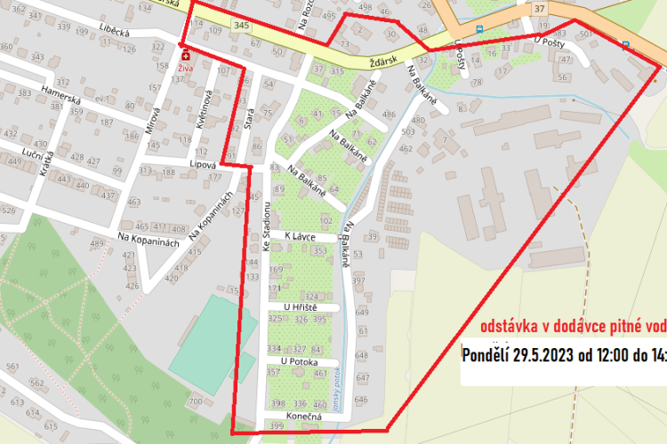 V pondělí 29.5.2023 proběhne v části Ždírce nad Doubravou odstávka pitné vody
