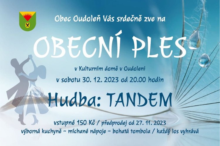 Pozvánka na Obecní ples v Oudoleni