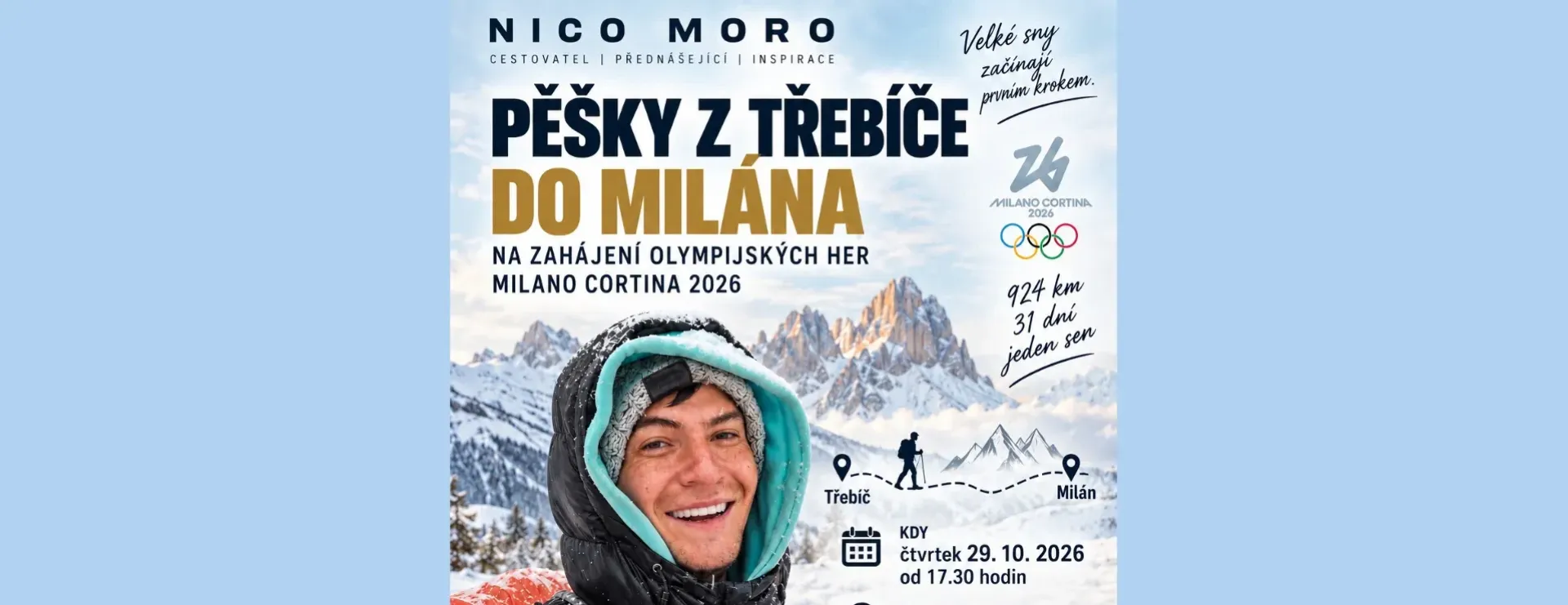 Pěšky z Třebíče do Milána